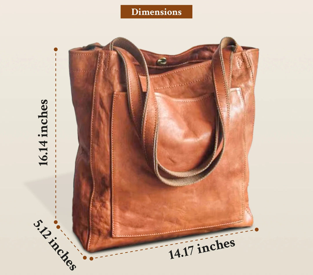 Lorena™ | Solid Leather Tote