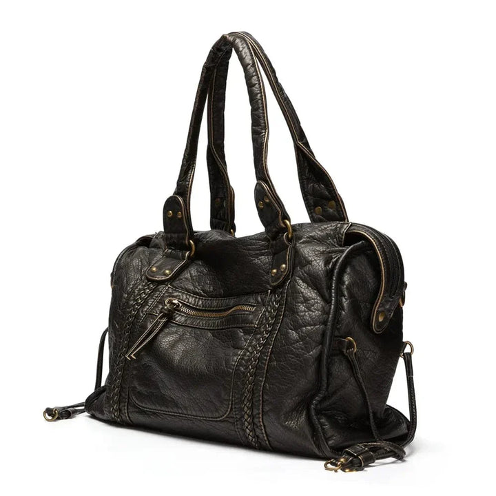 Elysian™ | Vintage Leather Black Handbag