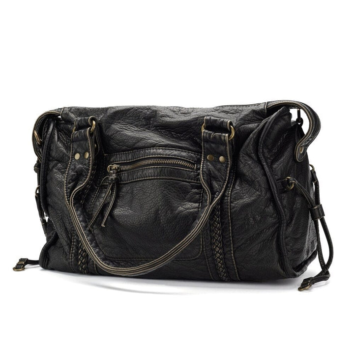 Elysian™ | Vintage Leather Black Handbag