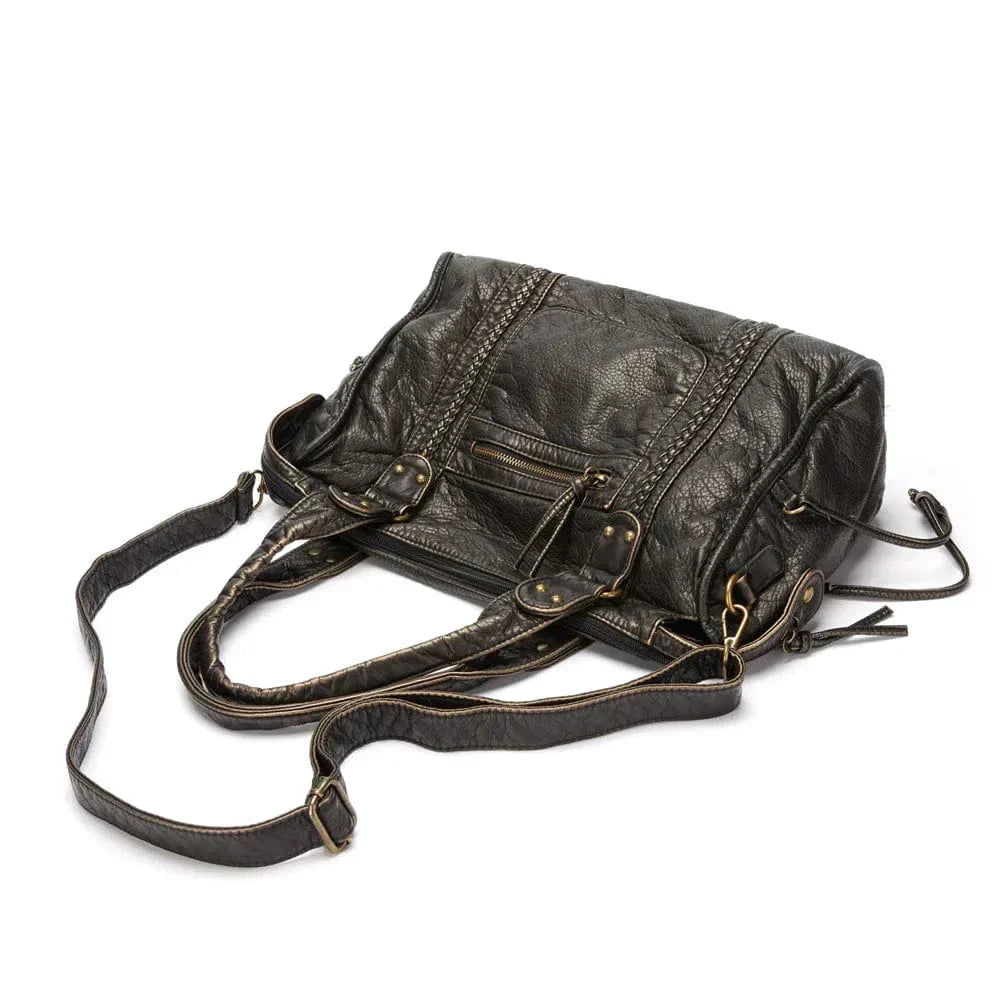 Elysian™ | Vintage Leather Black Handbag (Buy 1 Get 1 Free)