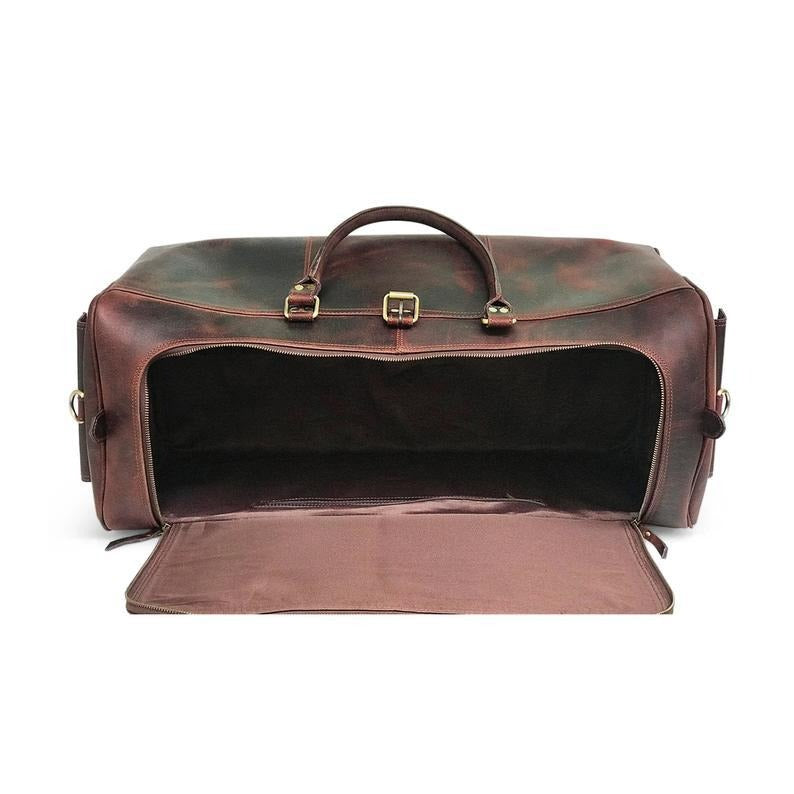 Hunter™ | Dark Brown Leather Weekend Bag
