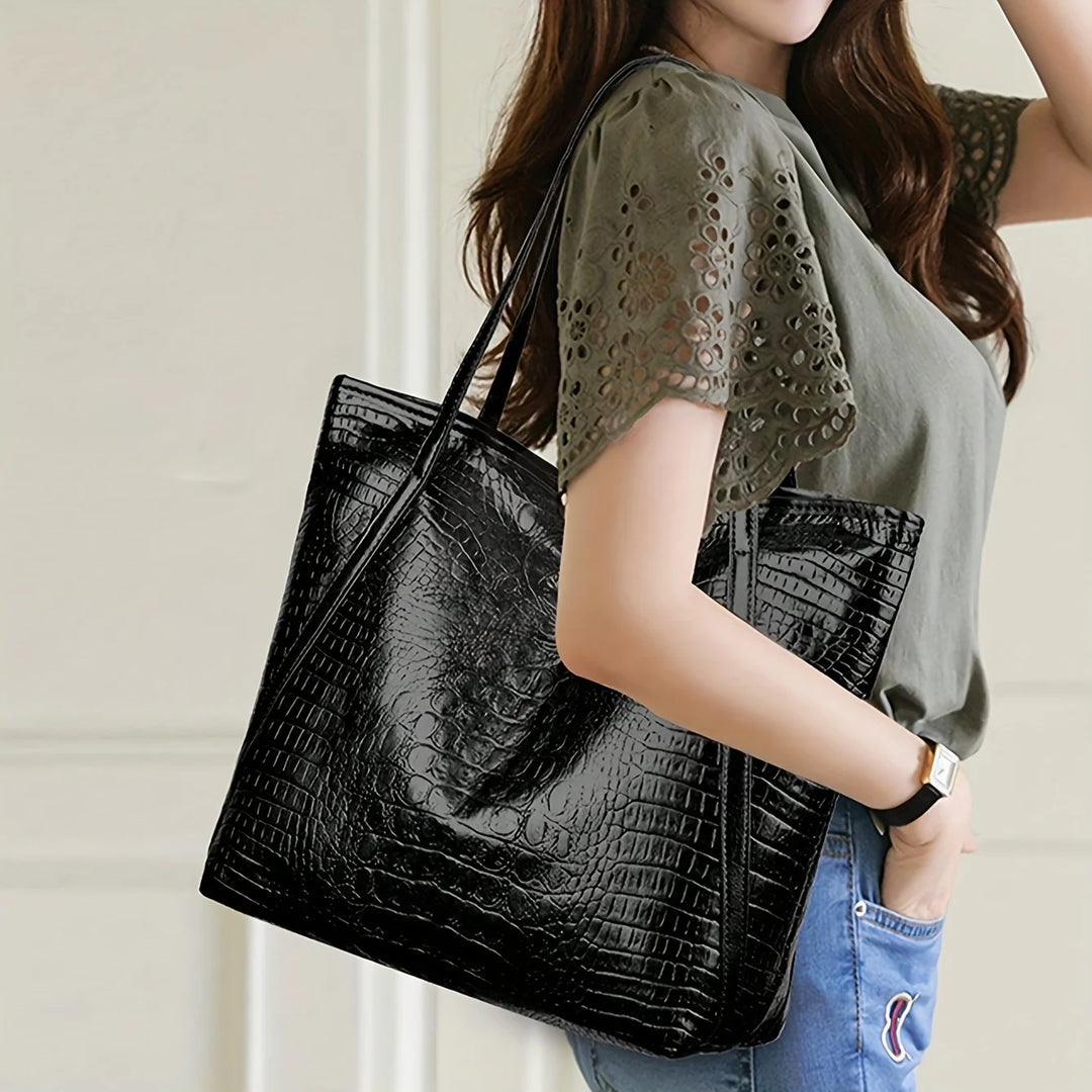 Aubrey™ | Bold Reptile-Patterned Leather Handbag