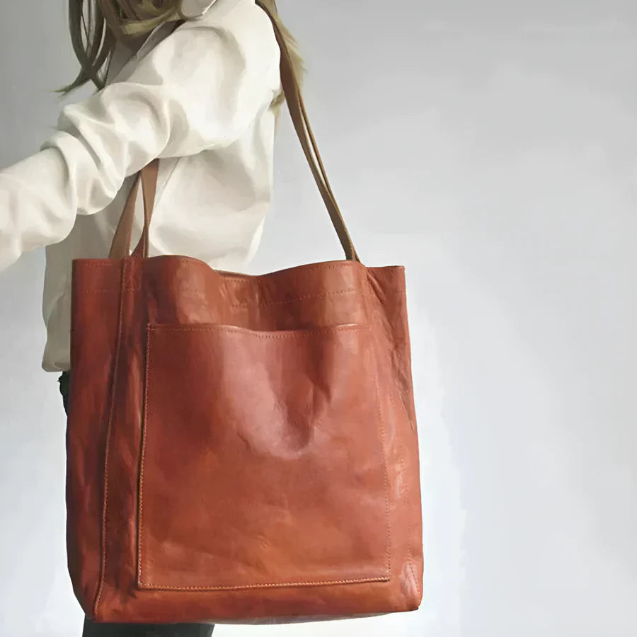 Lorena™ | Solid Leather Tote (Buy 1 Get 1 Free)