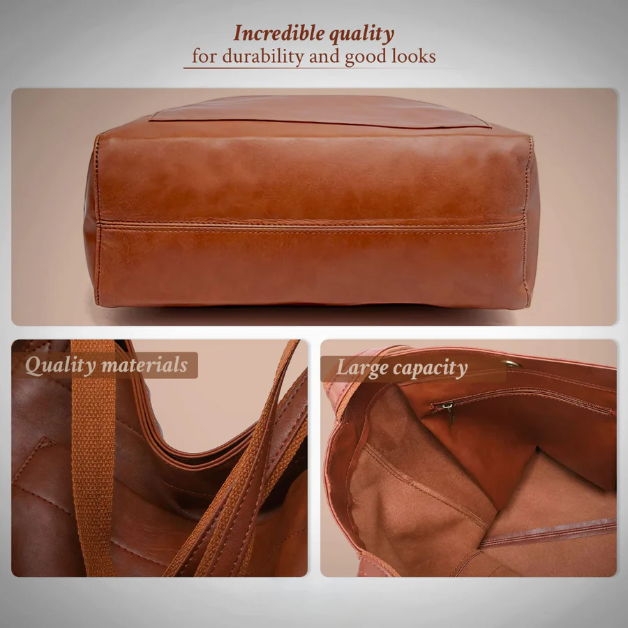 Lorena™ | Solid Leather Tote
