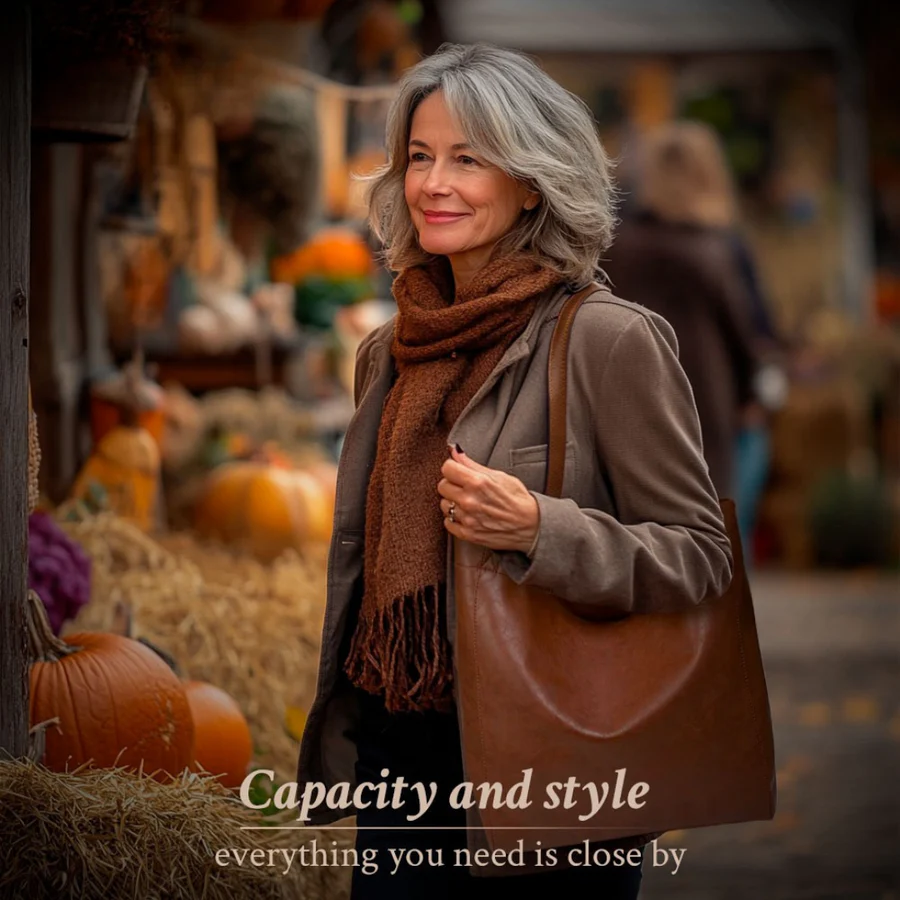 Lorena™ | Solid Leather Tote