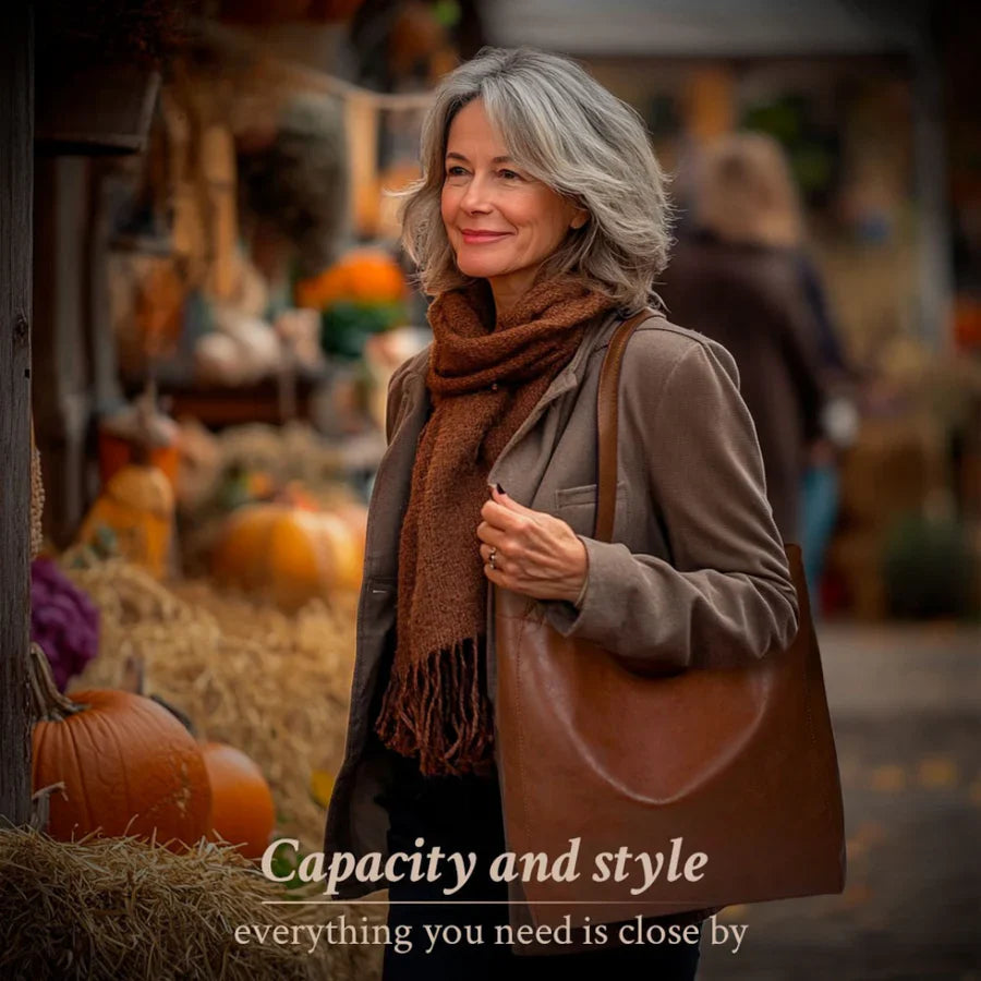 Lorena™ | Solid Leather Tote (Buy 1 Get 1 Free)